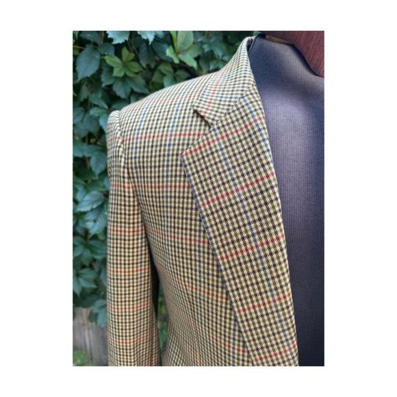 SOLD Vintage | 80s Paulo Gucci 100% Cashmere Blazer Sportcoat Houndstooth - Picture 12 of 16
